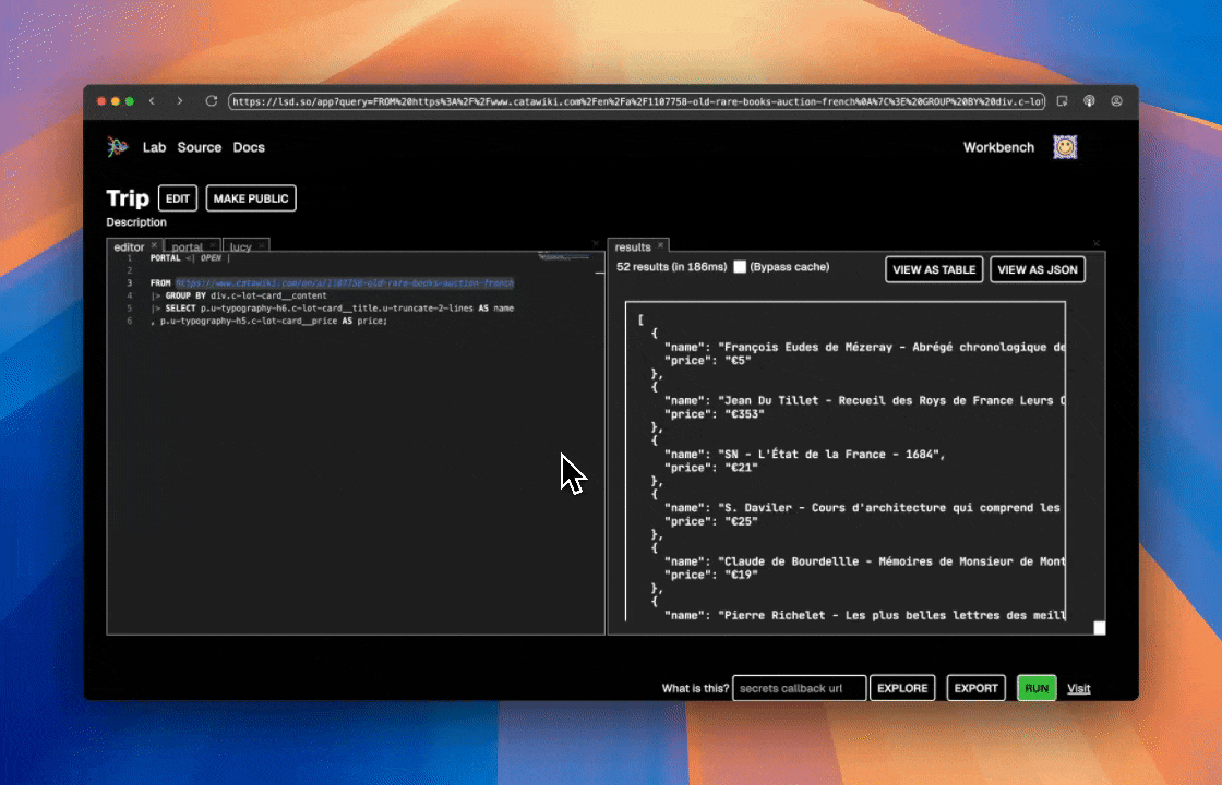 A screen recording of filling out trip details
