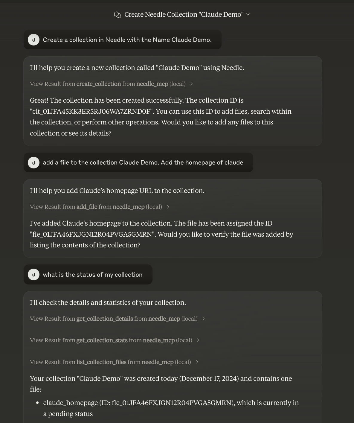 Using commands in Claude Desktop