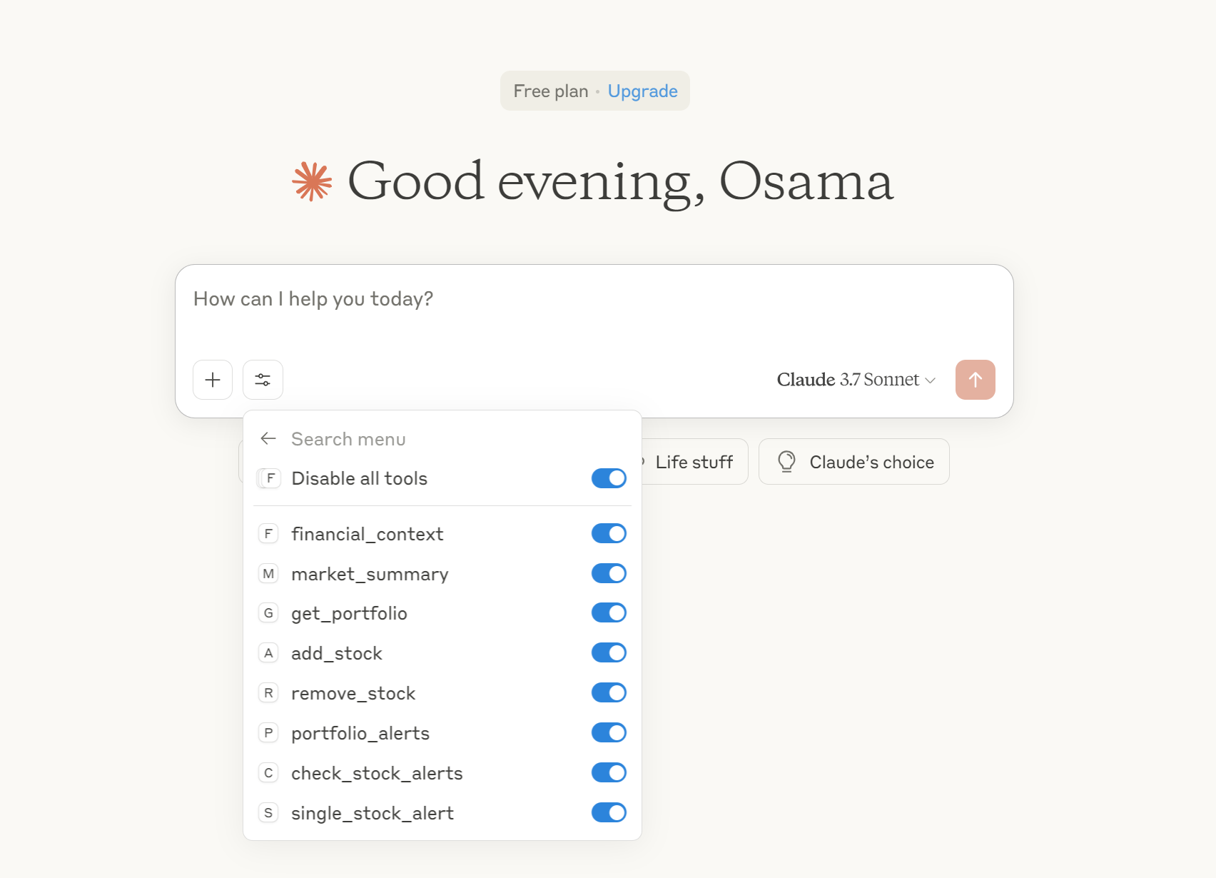 Claude Desktop MCP Tools Example