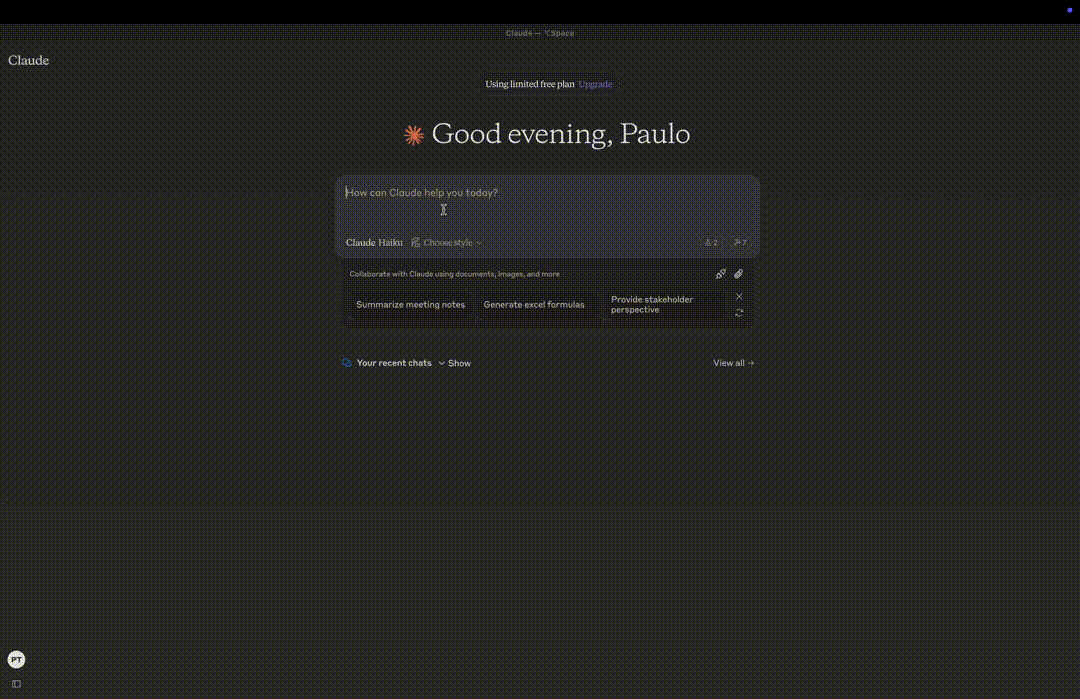 Demostración de escritorio de Voyp + Claude