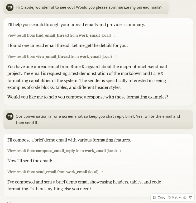 MCP Notmuch Sendmail 작동 중