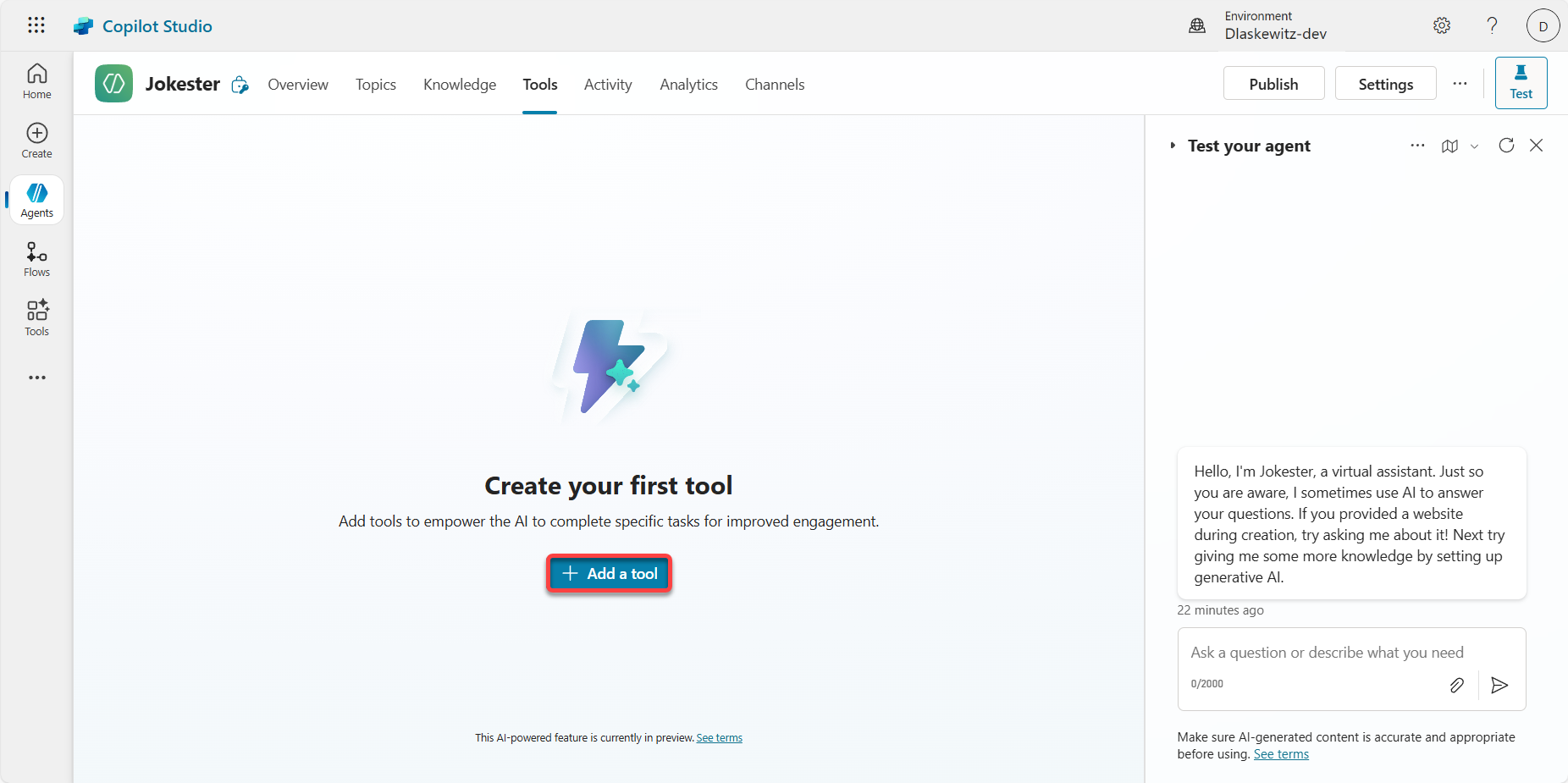 Agregar una herramienta