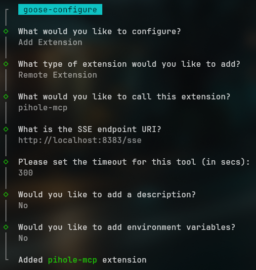 Captura de pantalla de la configuración