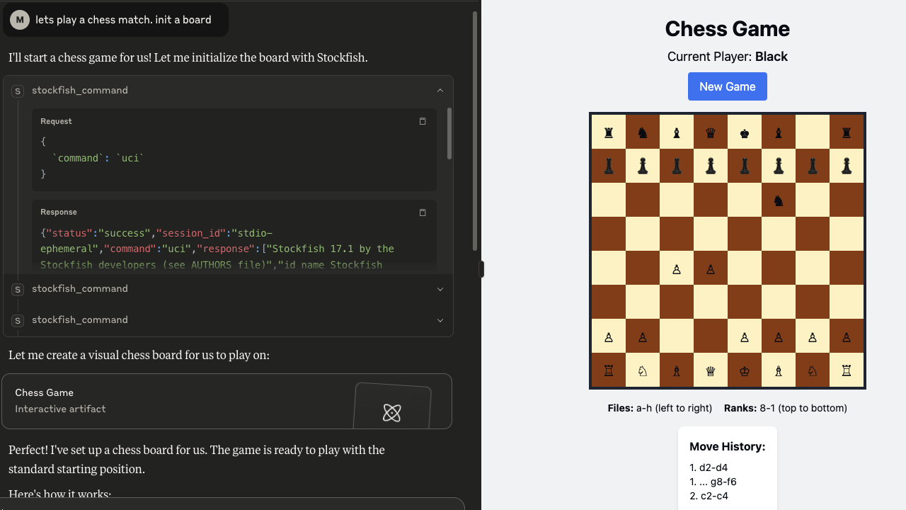 Claude Desktop with mcp-stockfish