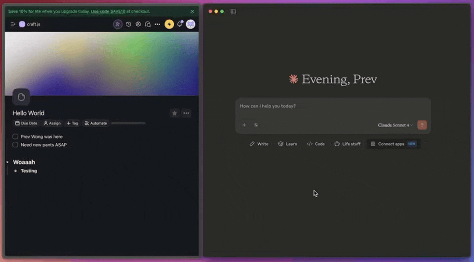 Taskade MCP Demo — AI agent managing tasks and projects in Claude Desktop