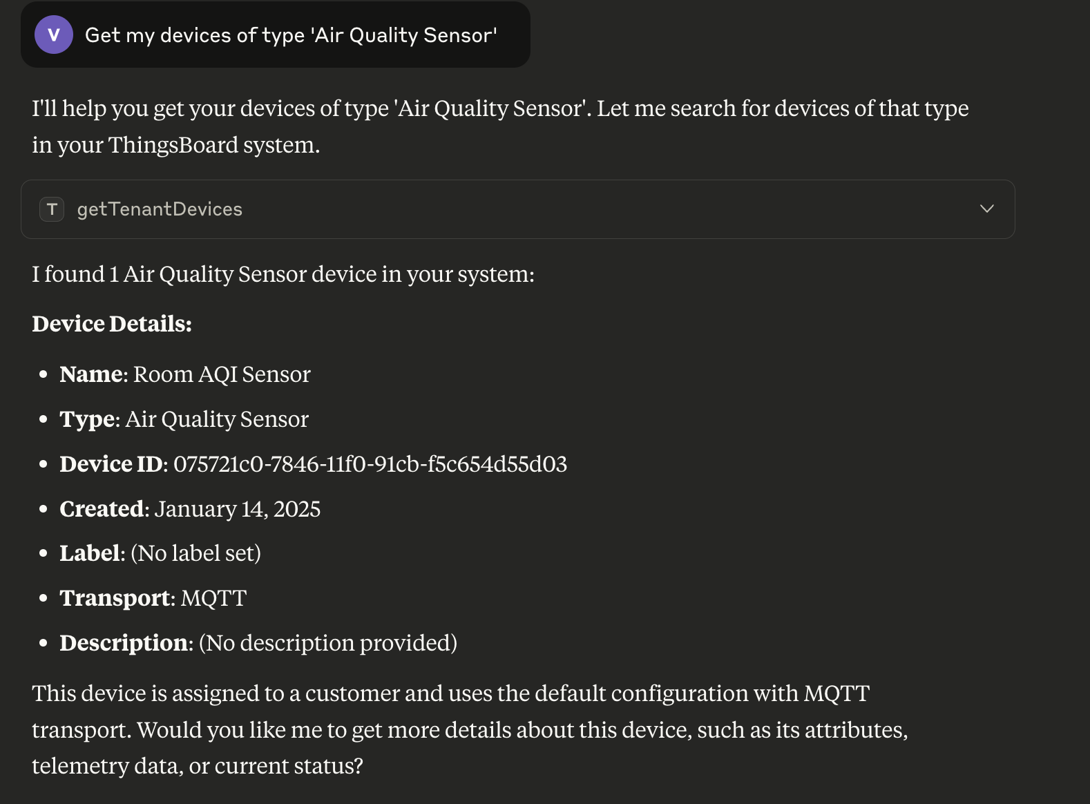 Get My Devices Example