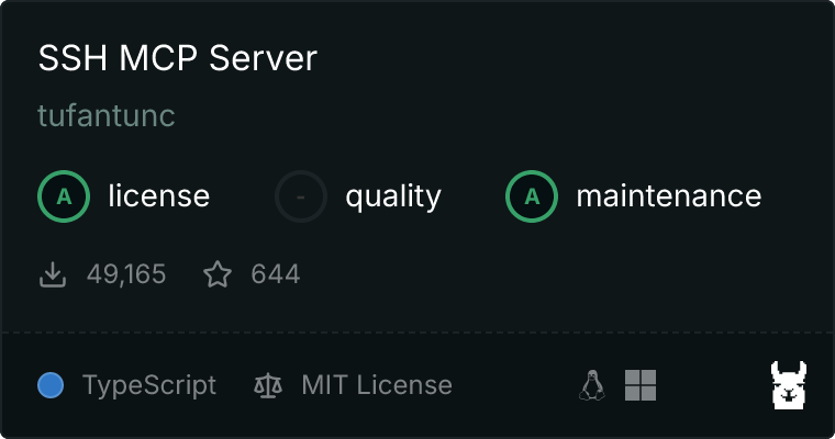 SSH MCP Server on Glama