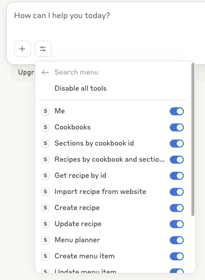 MCP server running with Claude