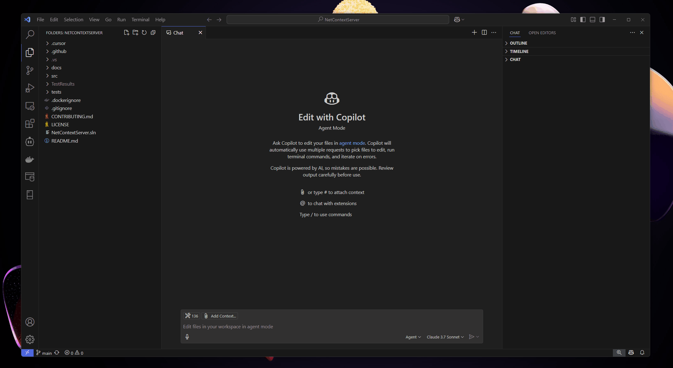 Demo of NetContextServer with VS Code